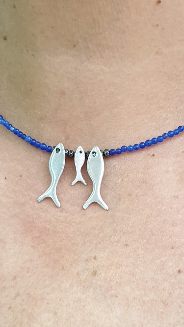 Ay Gümüş Kadın Safir Tasarım Balık Ailesi 925 Ayar Gümüş Ay Gümüş Kadın Safir Tasarım Balık Ailesi 925 Ayar Gümüş