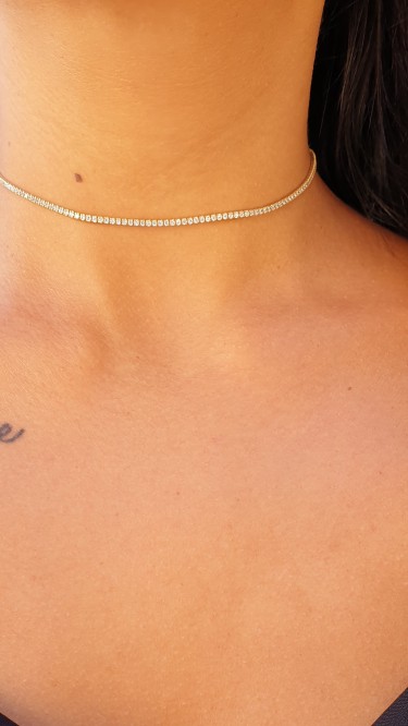 Ay Gümüş Kadın Beyaz Taşlı 36 Cm Choker Su Yolu Kolye 925 Ayar Gümüş Ay Gümüş Kadın Beyaz Taşlı 36 Cm Choker Su Yolu Kolye 925 Ayar Gümüş