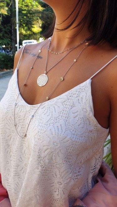 Ay Gümüş Kadın Tasarım Yaşam Çiçeği Kolye 925 Ayar Gümüş Ay Gümüş Kadın Tasarım Yaşam Çiçeği Kolye 925 Ayar Gümüş