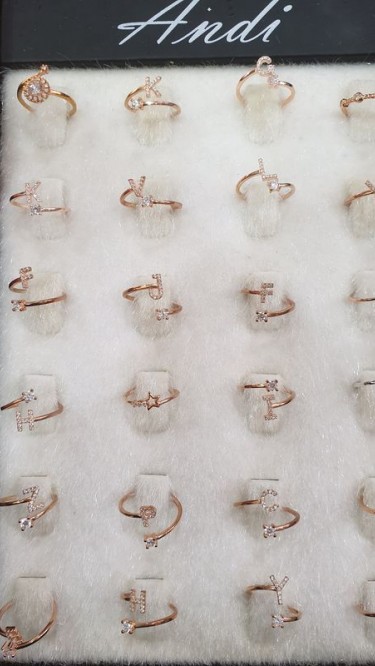 Ay Gümüş Kadın İthal Harfli Eklem Yüzükler 925 Ayar Gümüş