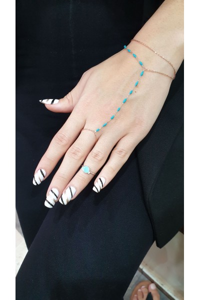 Ay Gümüş Kadın Mine Firuze Şahmeran 925 Ayar Gümüş