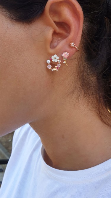 Ay Gümüş Kadın Manolya Çiçek Bahçesi İnci Zirkon Küpe 925 Ayar Gümüş Ay Gümüş Kadın Manolya Çiçek Bahçesi İnci Zirkon Küpe 925 Ayar Gümüş