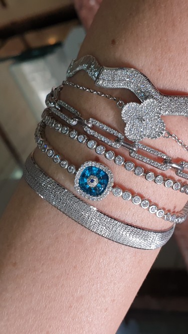 Ay Gümüş Kadın Tamtur Zirkon Nazar Bileklik 925 Ayar Gümüş Ay Gümüş Kadın Tamtur Zirkon Nazar Bileklik 925 Ayar Gümüş