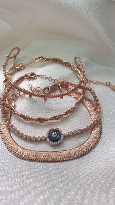 Ay Gümüş Kadın Tamtur Zirkon Nazar Bileklik 925 Ayar Gümüş Ay Gümüş Kadın Tamtur Zirkon Nazar Bileklik 925 Ayar Gümüş