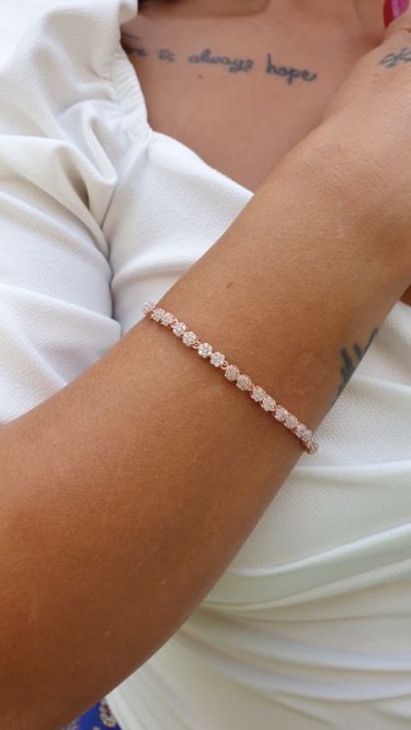 Ay Gümüş Kadın Roze Zirkon Yonca Modeli Bileklik 925 Ayar Gümüş Ay Gümüş Kadın Roze Zirkon Yonca Modeli Bileklik 925 Ayar Gümüş