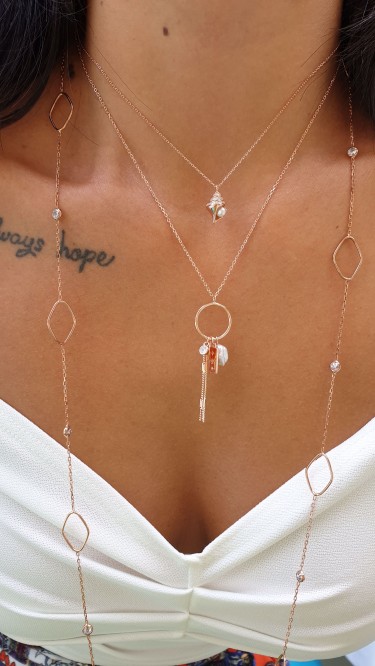 Ay Gümüş Roze Barok İnci İtalyan Kolye 925 Ayar Gümüş Ay Gümüş Roze Barok İnci İtalyan Kolye 925 Ayar Gümüş