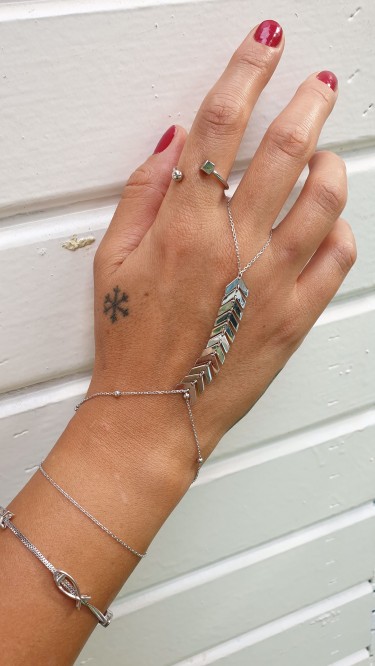 Ay Gümüş Kadın Balık Kılçığı Şahmeran 925 Ayar Gümüş