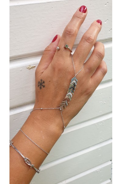 Ay Gümüş Kadın Balık Kılçığı Şahmeran 925 Ayar Gümüş