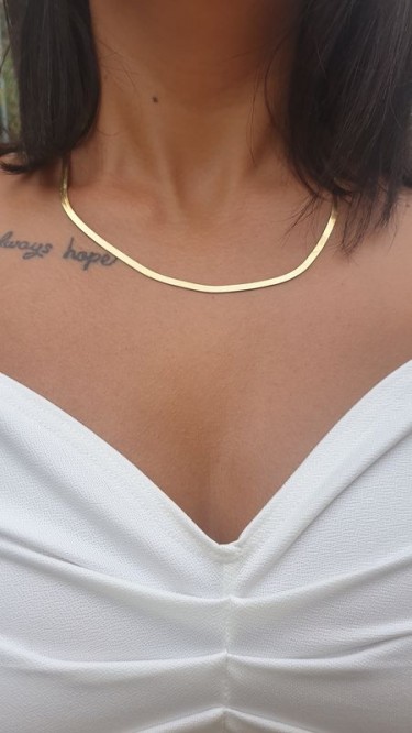 Ay Gümüş İtalyan Yassı Kolye 925 Ayar Gümüş Kararma yapmaz