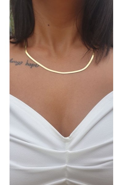 Ay Gümüş İtalyan Yassı Kolye 925 Ayar Gümüş Kararma yapmaz