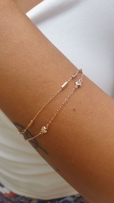 Ay Gümüş Kadın İtalyan İki Sıralı Zirkon Taşlı Bileklik 925 Ayar Gümüş Ay Gümüş Kadın İtalyan İki Sıralı Zirkon Taşlı Bileklik 925 Ayar Gümüş