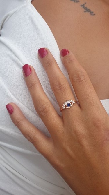 Ay Gümüş Kadın Zirkon Kirpikli Göz Yüzük 925 Ayar Gümüş Ay Gümüş Kadın Zirkon Kirpikli Göz Yüzük 925 Ayar Gümüş