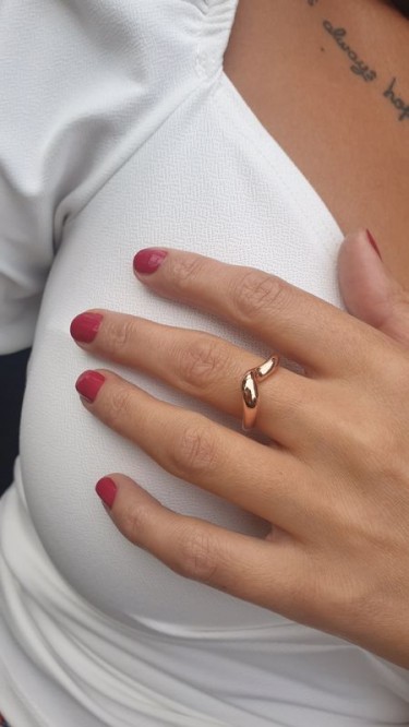 Ay Gümüş Kadın Roze İtalyan Trend Yeni Model Yüzük 925 Ayar Gümüş