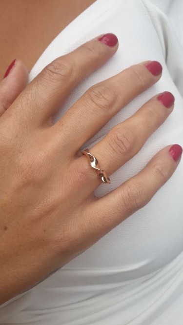 Ay Gümüş Kadın Roze Trend Sarmaşık Yüzük 925 Ayar Gümüş