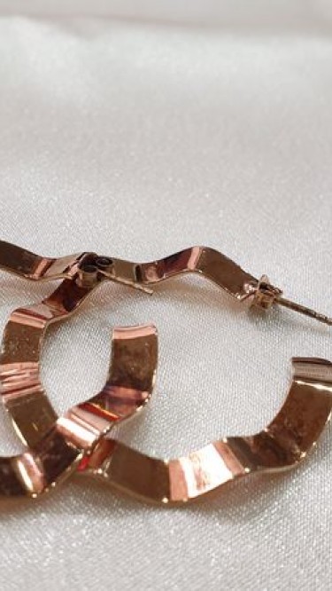 Ay Gümüş Kadın Zikzak Halka Küpe 925 Ayar Gümüş