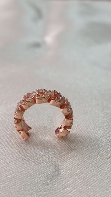 Ay Gümüş Kadın Zirkon Dragos Kıkırdak Küpeleri 925 Ayar Gümüş