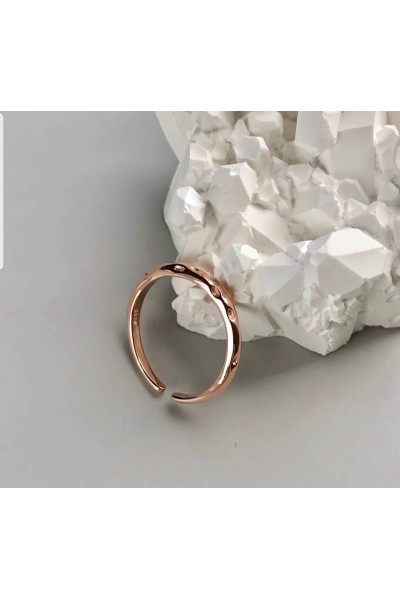 Ay Gümüş Kadın Ayarlamalı Çıtır İnce Halka Yüzük 925 Ayar Gümüş