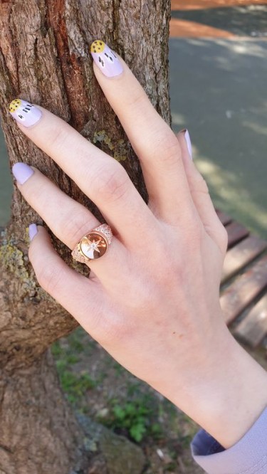 Ay Gümüş Kadın Ayarlanabilir Zirkon Taşlı Şövalye  Yüzük 925 Ayar Gümüş