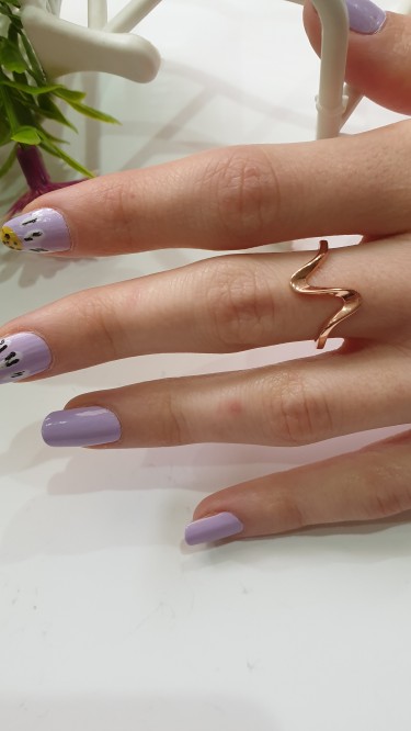 Ay Gümüş Kadın Zikzaklı Roze Yüzük 925 Ayar Gümüş