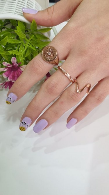 Ay Gümüş Kadın Zikzaklı Roze Yüzük 925 Ayar Gümüş