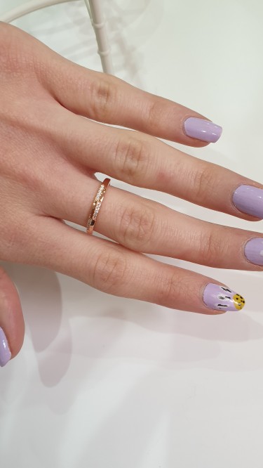 Ay Gümüş Kadın Zirkon Taşlı Çıtır İnce Halka Yüzük 925 Ayar Gümüş