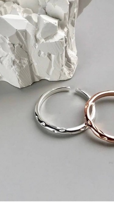 Ay Gümüş Kadın Ayarlamalı Çıtır İnce Halka Yüzük 925 Ayar Gümüş