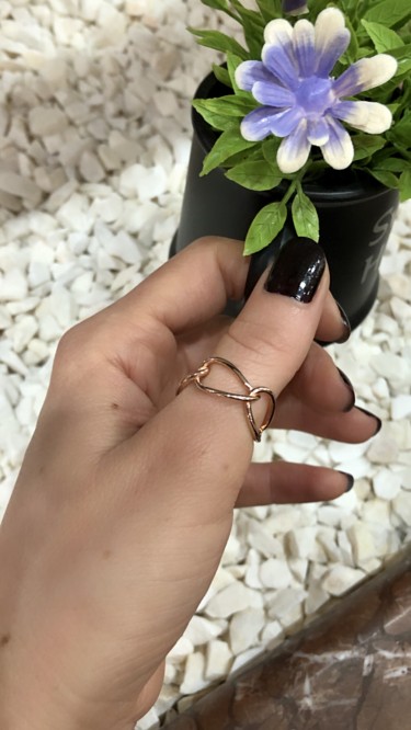 Ay Gümüş Kadın Zincir Modeli İtalyan Yüzük 925 Ayar Gümüş