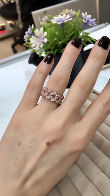 Ay Gümüş Kadın Klasik Örgü Modeli Zirkon Yüzük 925 Ayar Gümüş