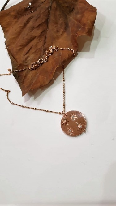 Ay Gümüş Kadın Ay Gümüş Kadın Kutup Yıldızı Zirkon Taşlı Kolye 925 Ayar Gümüş Taşlı Kolye 925 Ayar Gümüş