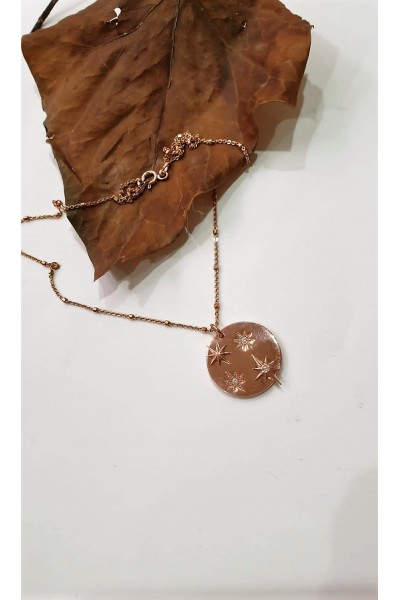 Ay Gümüş Kadın Ay Gümüş Kadın Kutup Yıldızı Zirkon Taşlı Kolye 925 Ayar Gümüş Taşlı Kolye 925 Ayar Gümüş