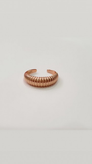 Ay Gümüş Kadın Roze İtalyan Burgulu Yüzük 925 Ayar Gümüş Ayarlanabilir Model