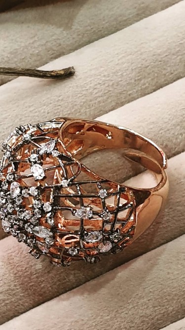 Ay Gümüş Kadın Tasarım İnce İşçilik Zirkon Yüzük  925 Ayar Gümüş