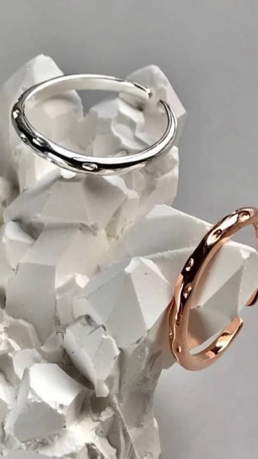 Ay Gümüş Kadın Ayarlamalı Çıtır İnce Halka Yüzük 925 Ayar Gümüş