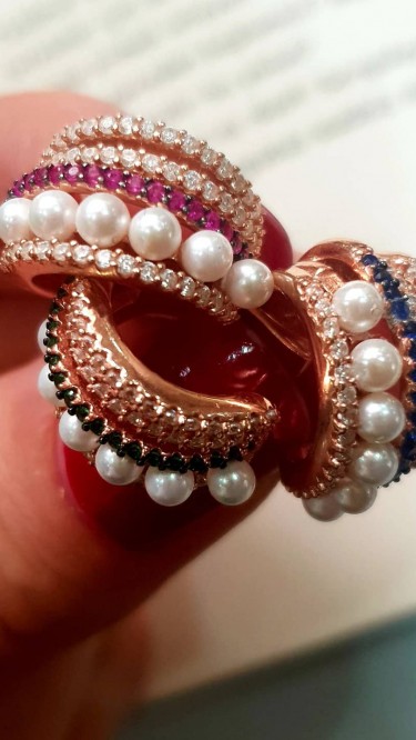 Ay Gümüş Kadın Zirkon İncili Dıragos Küpe 925 Ayar Gümüş