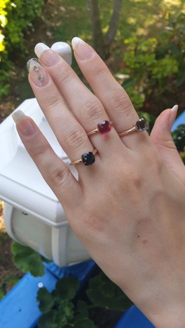 Ay Gümüş Kadın Kuvars İtalyan  Yüzükler 925 Ayar Gümüş