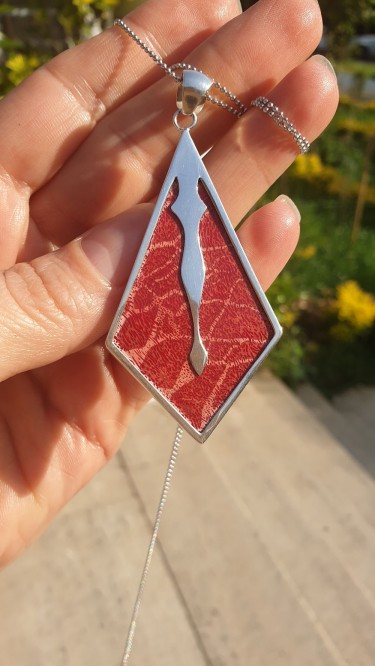 Ay Gümüş Kadın Mercan Özel  Tasarım Kolye 925 Ayar Gümüş