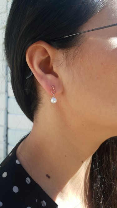 Ay Gümüş Kadın İnci İtalyan Küpe 925 Ayar Gümüş 