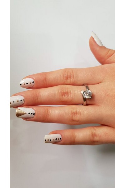 Ay Gümüş Kadın Elmas Taşlı Tek Taş Yüzük 925 Ayar Gümüş