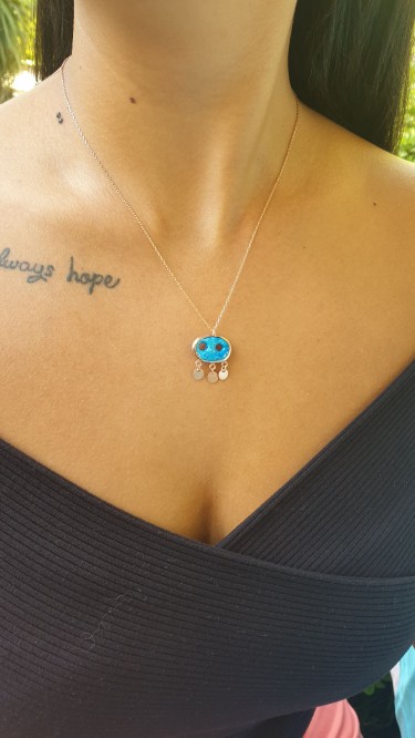 Ay Gümüş Kadın Süryani Kolye 925 Ayar Gümüş 