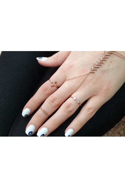 Ay Gümüş Kadın Balık Kılçığı Şahmeran 925 Ayar Gümüş