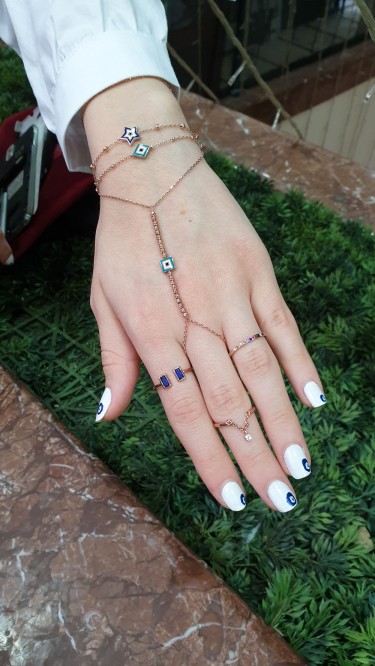 Ay Gümüş Kadın İtalyan İki Yönlü Mine Nazar Şahmeran 925 Ayar Gümüş