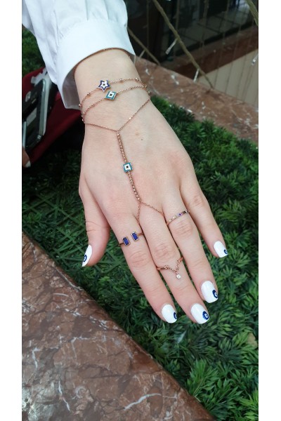 Ay Gümüş Kadın İtalyan İki Yönlü Mine Nazar Şahmeran 925 Ayar Gümüş