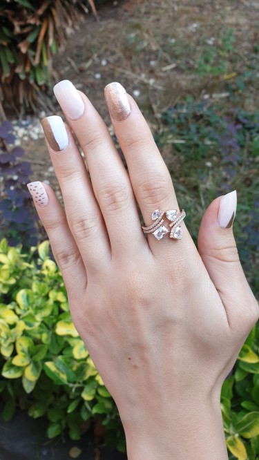 Ay Gümüş Kadın  Zirkon Baget Yüzük 925 Ayar gümüş