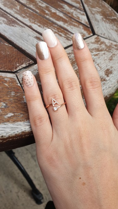 Ay Gümüş Kadın İthal Harfli Eklem Yüzükler 925 Ayar Gümüş