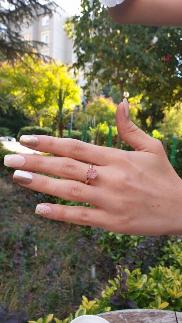 Ay Gümüş Kadın Lotus Çiçeği Yüzük 925 Ayar Gümüş