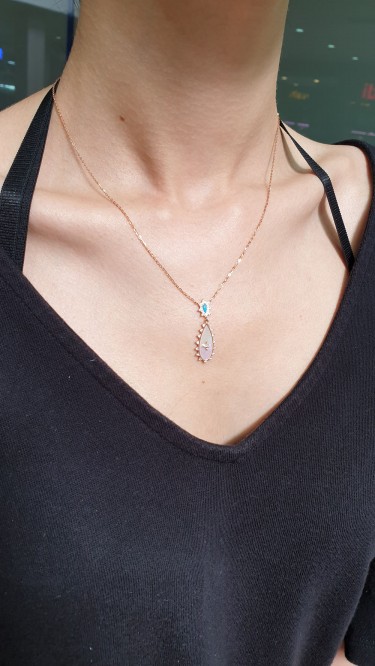 Ay Gümüş Kadın Sedefli Firuze Sallantılı Kolye 925 Ayar Gümüş