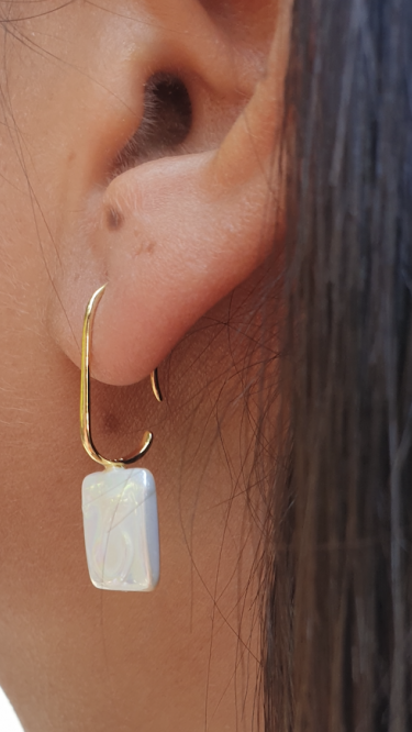 Ay Gümüş Kadın İthal Altın Kaplama İnci Küpe