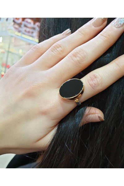 Ay Gümüş Kadın Akik 925 Ayar Gümüş Yüzük