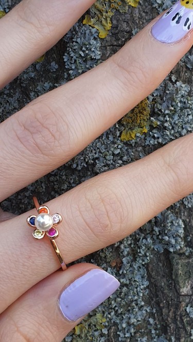 Ay Gümüş Kadın Zirkon Taş İnci Rose 925 Ayar Gümüş Yüzük Ay Gümüş Kadın Zirkon Taş İnci Rose 925 Ayar Gümüş Yüzük