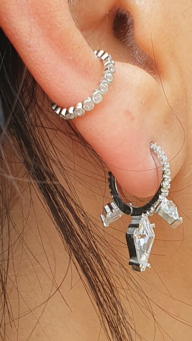 Ay Gümüş Kadın Halka Küpe Markis Damla 925 Ayar Gümüş Küpe Ay Gümüş Kadın Halka Küpe Markis Damla 925 Ayar Gümüş Küpe